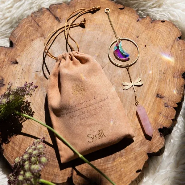 Scout Stone Suncatcher Dragonfly/Rose Quartz