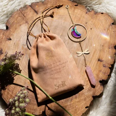 Scout Stone Suncatcher Dragonfly/Rose Quartz Scout Stone Suncatcher Dragonfly/Rose Quartz