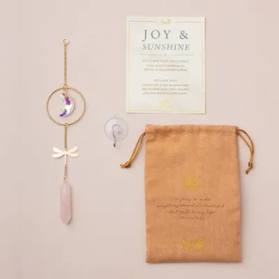 Scout Stone Suncatcher Dragonfly/Rose Quartz