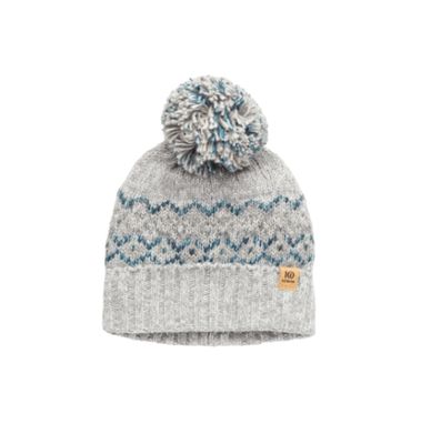 Ten Tree Banff Pom Beanie Light Grey Heather Geo Pom