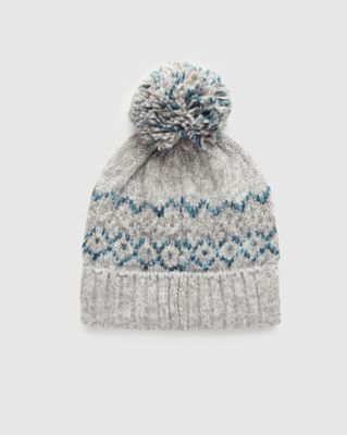 Ten Tree Banff Pom Beanie Light Grey Heather Geo Pom