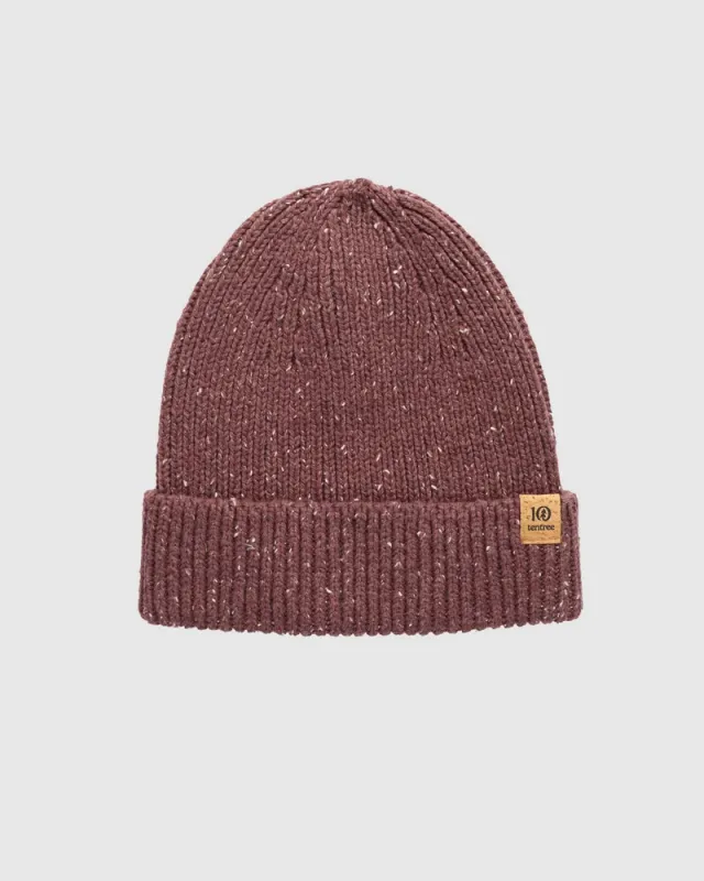 Ten Tree Bristow Fleck Beanie Mauve Stone Fleck