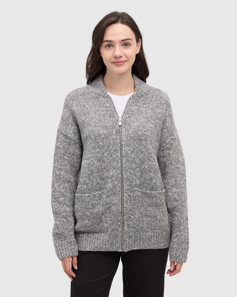 Ten Tree W Garibaldi Cardigan Grey Blend