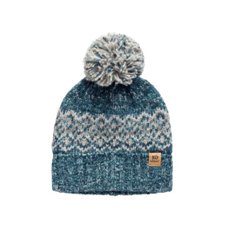 Ten Tree Banff Pom Beanie Pacific Teal Heather Geo Pom