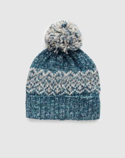 Ten Tree Banff Pom Beanie Pacific Teal Heather Geo Pom
