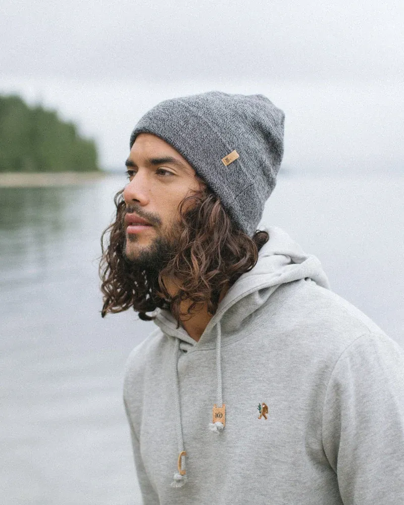 Ten Tree Wool Kurt Beanie Meteorite Black Marled