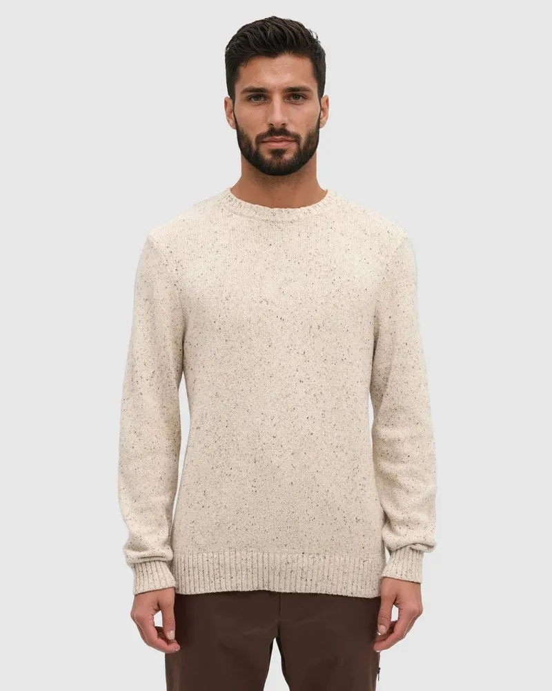 Ten Tree M Rambler Fleck Sweater Pale Oak Heather