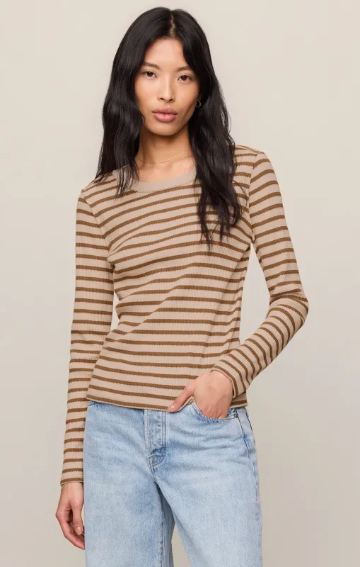 Z Supply Arlet Stripe Thermal Top Saddle Z Supply Arlet Stripe Thermal Top Saddle