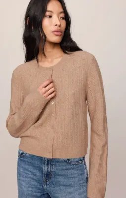 Z Supply Medina Pointelle Cardigan Macaroon