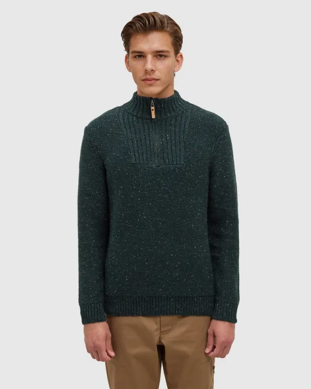 Ten Tree M Conrad Fleck Sweater Dark Forest Green
