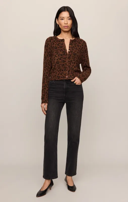 Z Supply Medina Leopard Cardigan Burnt Umber