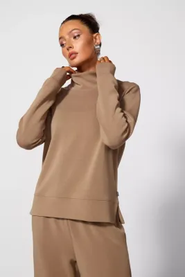 MPG Dreamweave Mock Neck Sweater Caribou MPG Dreamweave Mock Neck Sweater Caribou