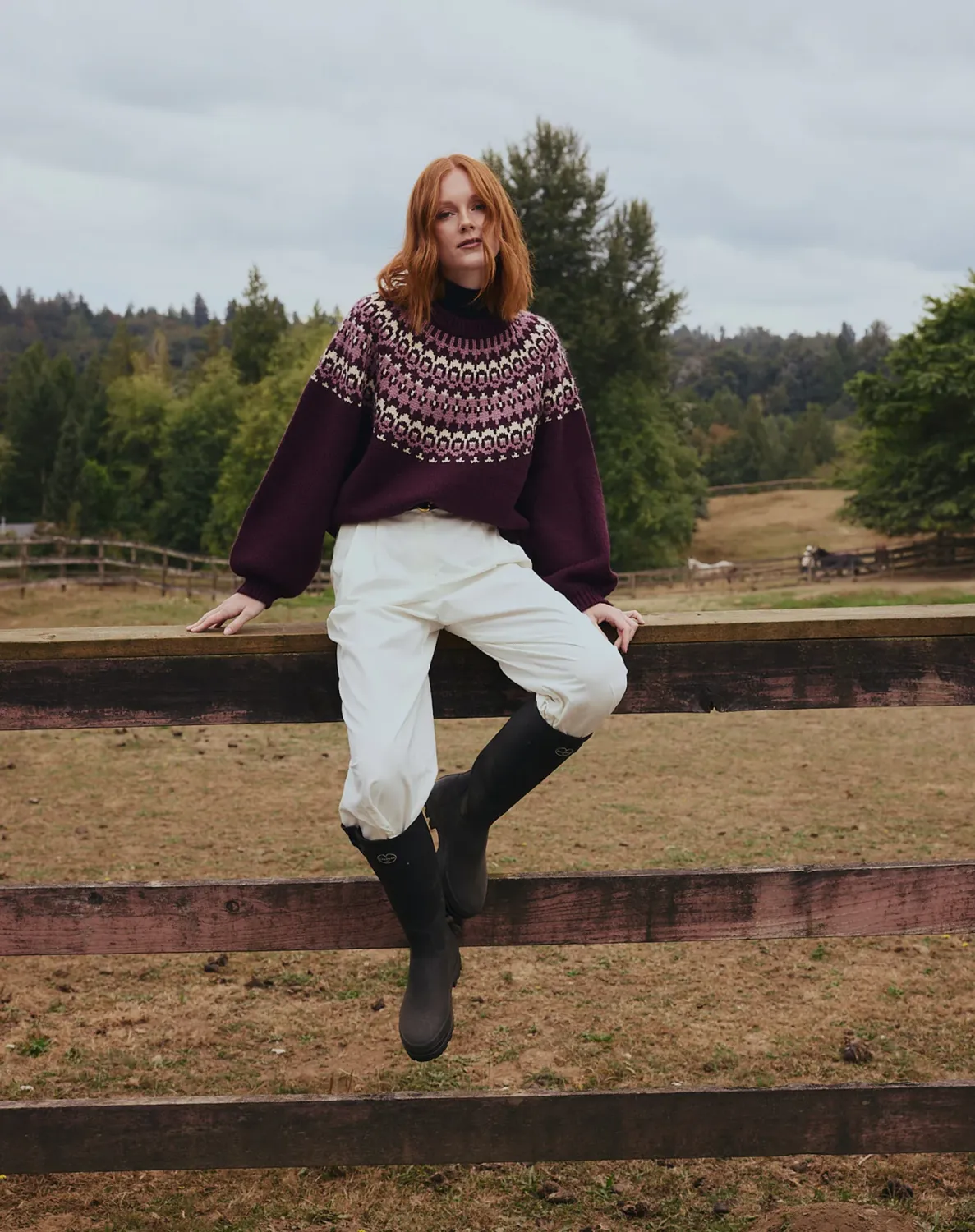 Brunette the Label New Fair Isle Plum with Cream Brunette the Label New Fair Isle Plum with Cream