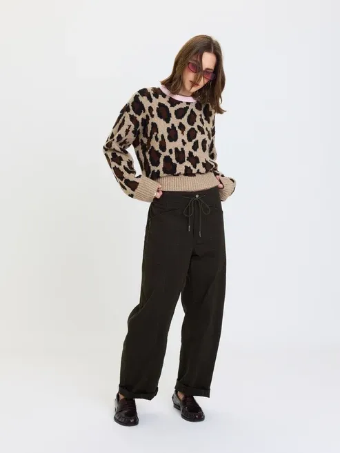Daze Villa Drawstring Barrel Pant Fern