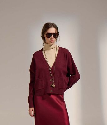 Deluc Wine Caravan V Neck Cardigan Deluc Wine Caravan V Neck Cardigan