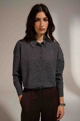 Deluc Dark Grey Rila Polo Sweater