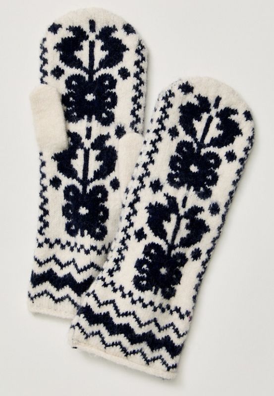 Free People Folk Mitten Nightime x Ivory