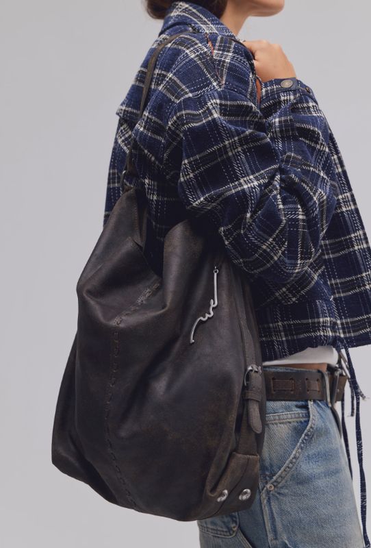 Free People WTF Dallas Distressed Lea Carbon