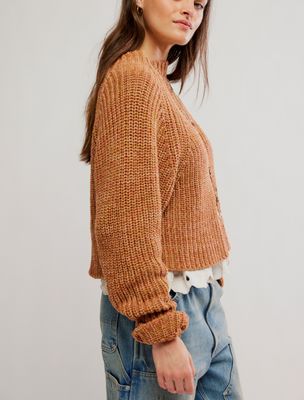 Free People Low Tide Pullover Cinnamon Spice