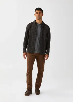 DUER Performance Flannel Lite One-Pocket Shirt Charcoal Plaid