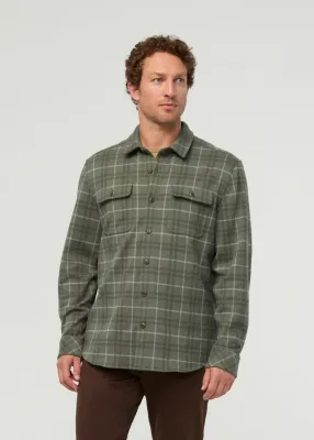 DUER Performance Flannel Overshirt Thyme Plaid