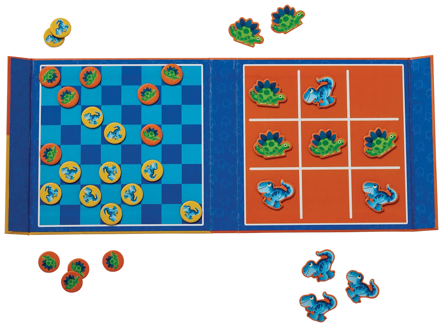 Crocodile Creek Magnetic Games Tic Tac Toe &amp; Checkers Dino