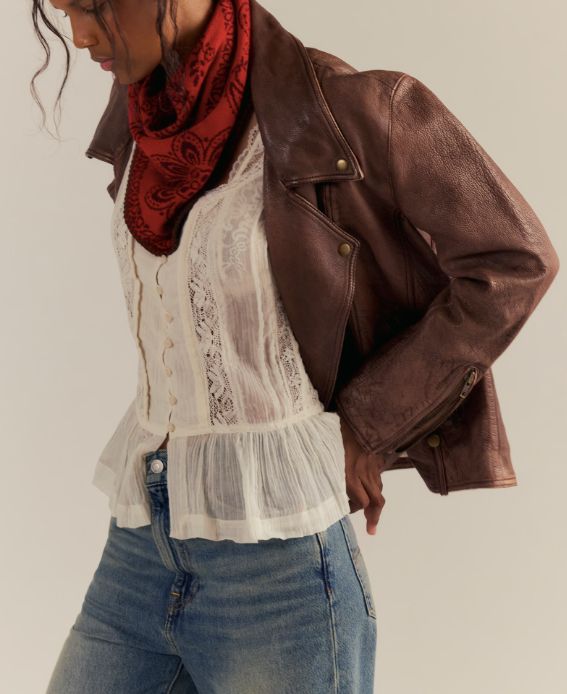 Free People Carmen Knitted Triangle Scarf Wine