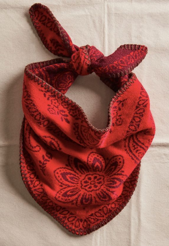 Free People Carmen Knitted Triangle Scarf Wine