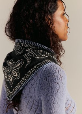 Free People Carmen Knitted Triangle Scarf Angel White