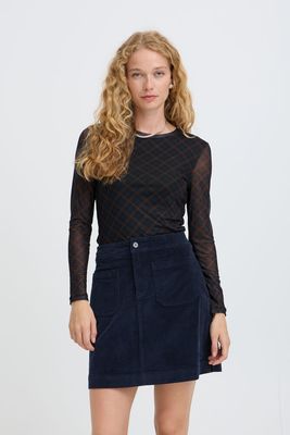 B. Young BYToa Mesh Shirt Dark Sapphire Check