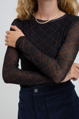 B. Young BYToa Mesh Shirt Dark Sapphire Check B. Young BYToa Mesh Shirt Dark Sapphire Check