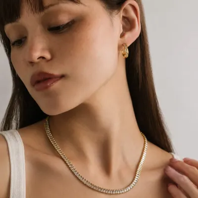 Lover's Tempo Waterproof 18mm Prism Hoop Earrings