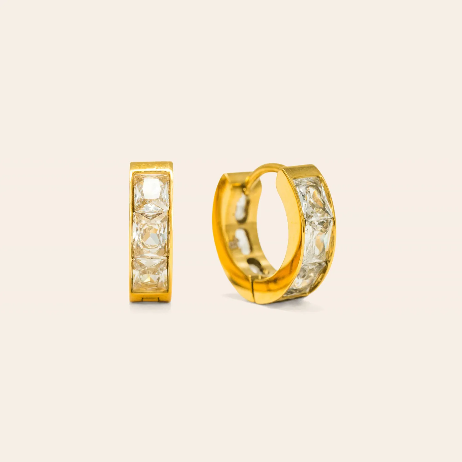 Lover's Tempo Waterproof 14mm Prism Hoop Earrings