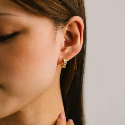 Lover's Tempo Waterproof 14mm Prism Hoop Earrings