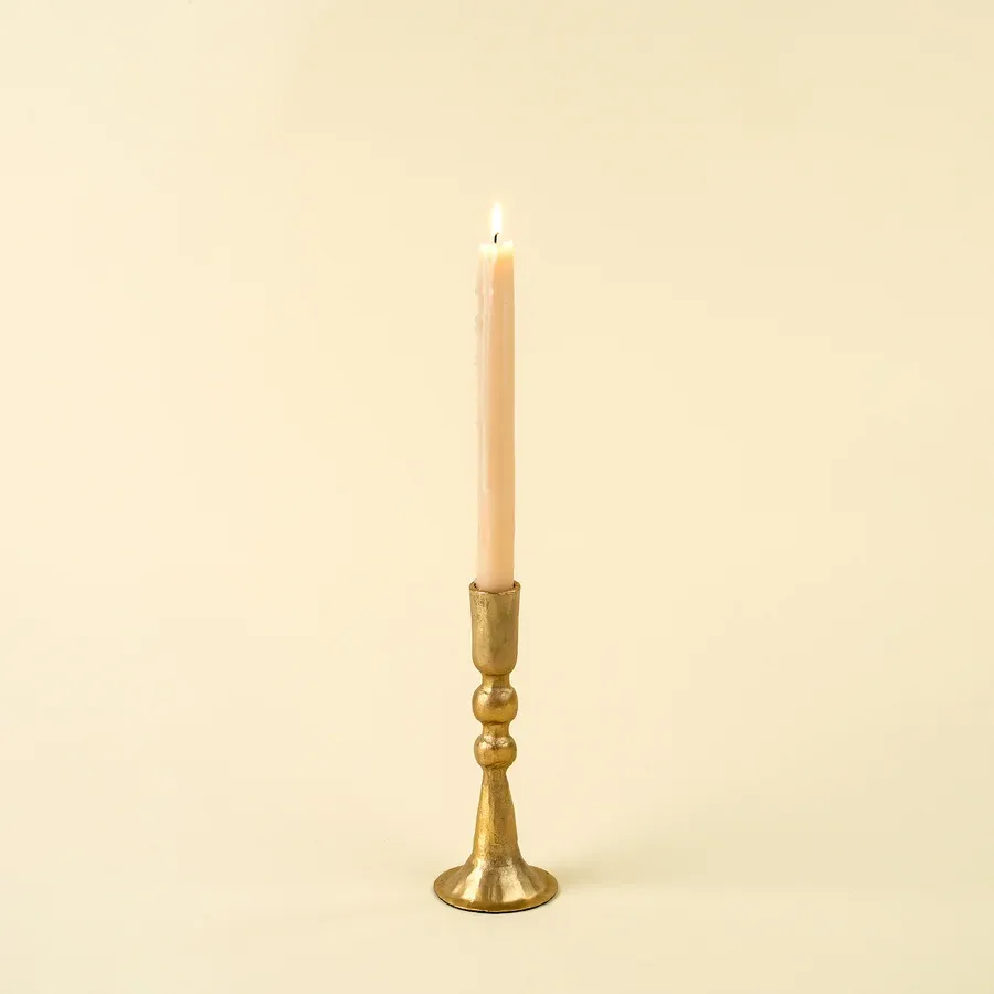 Indaba Caldera Forged Candlestick Gold Small Indaba Caldera Forged Candlestick Gold Small