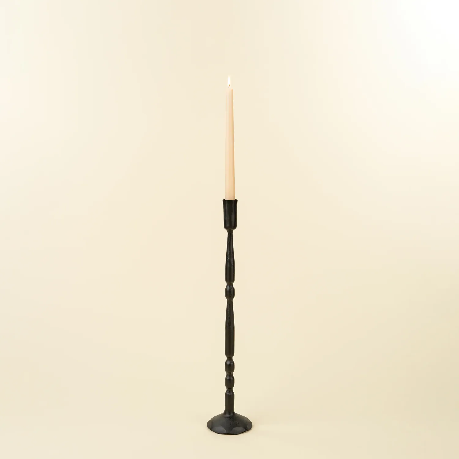 Indaba Nova Forged Tall Candlestick Small Black