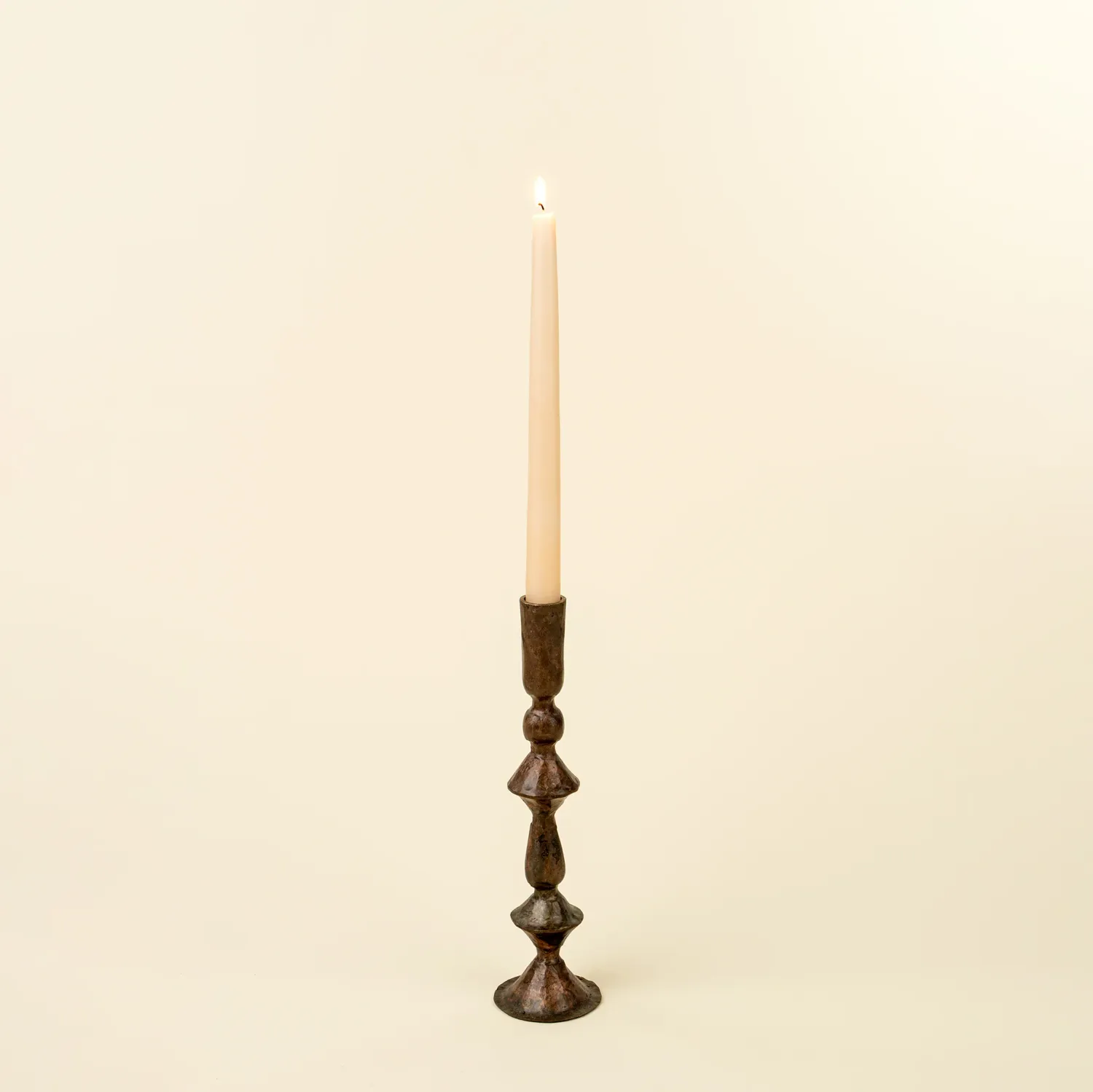 Indaba Petra Forged Candlestick Rustic Brass Small Indaba Petra Forged Candlestick Rustic Brass Small