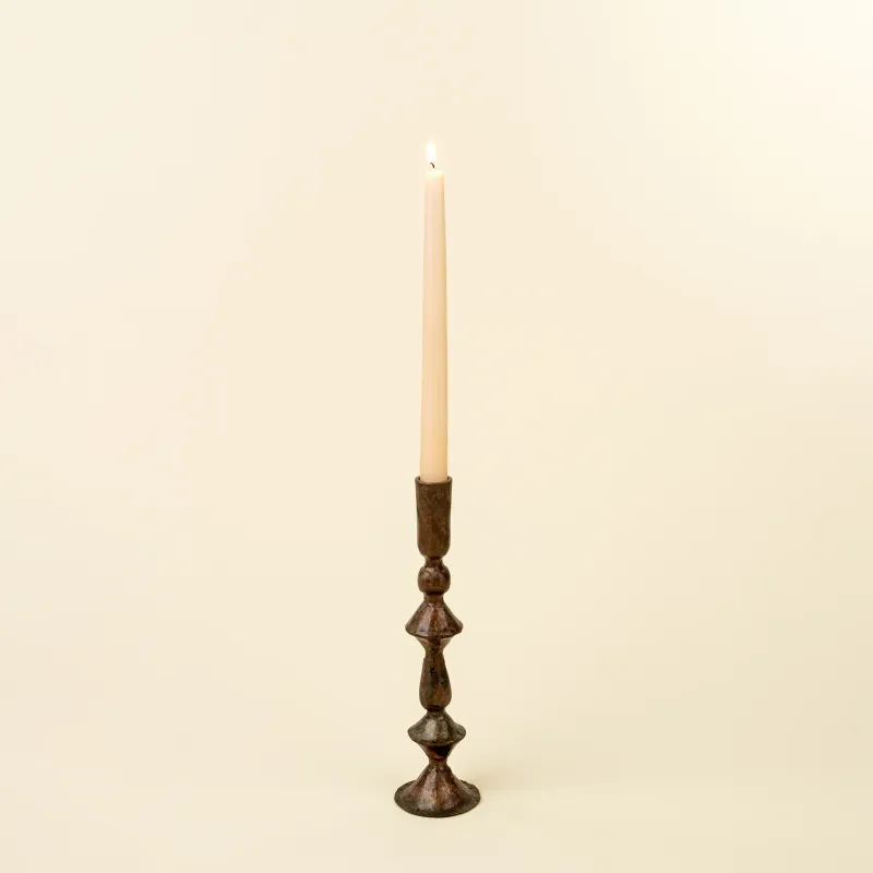 Indaba Petra Forged Candlestick Rustic Brass Small Indaba Petra Forged Candlestick Rustic Brass Small