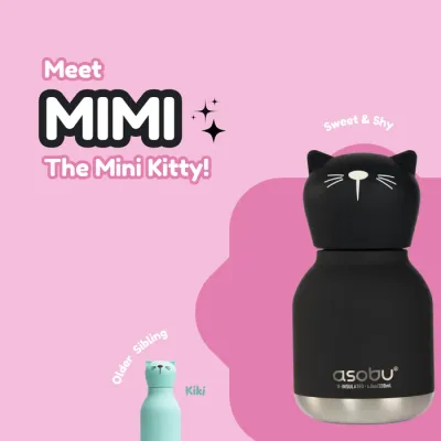 Asobu Bestie Mini Bottle Black Cat