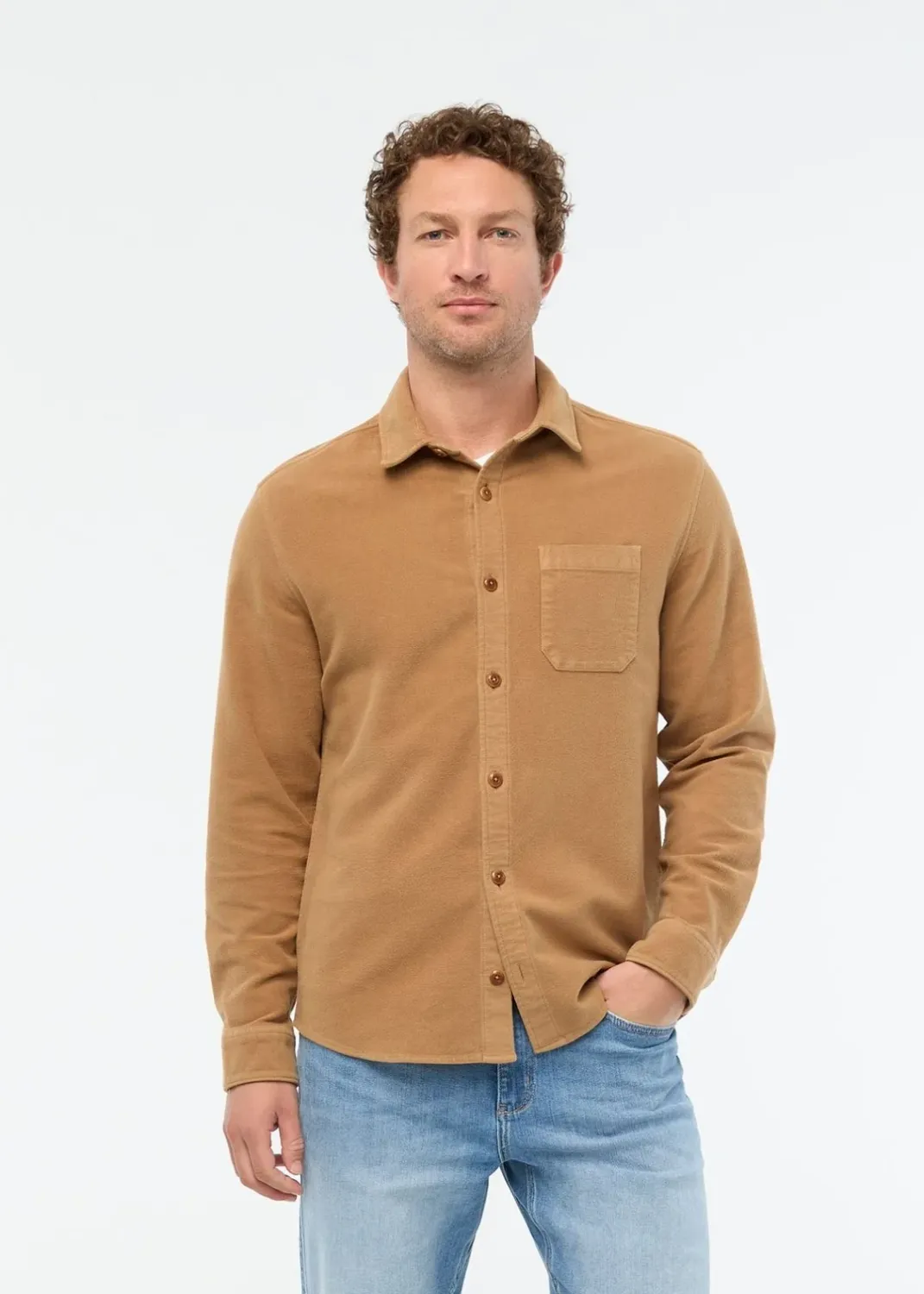 DUER No Sweat Moleskin Overshirt Caramel