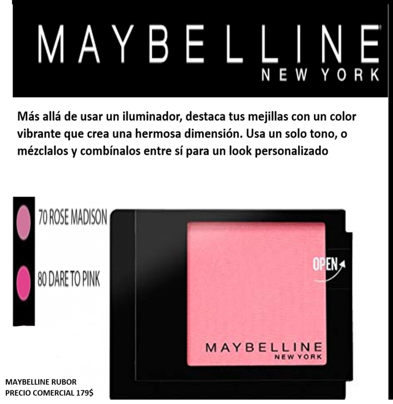 RUBOR NYX, MAYBELLINE Y LOREAL