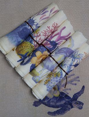 Marine Mystique Canvas Napkins Set of 6