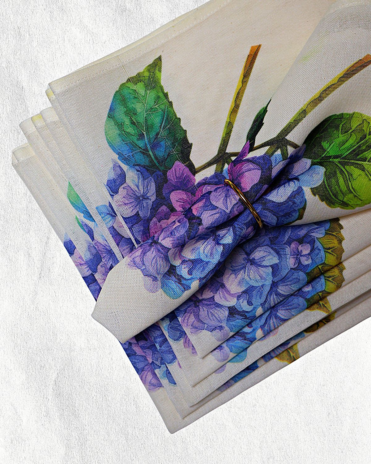 Delicate Hydrangea Canvas Table Napkins
