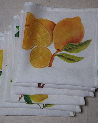 Zesty Lemon Canvas Table Napkins