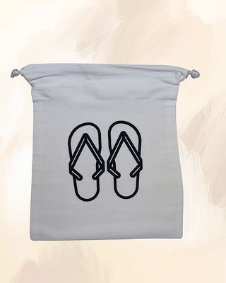 Canvas Drawstring Slippers Utility Bag