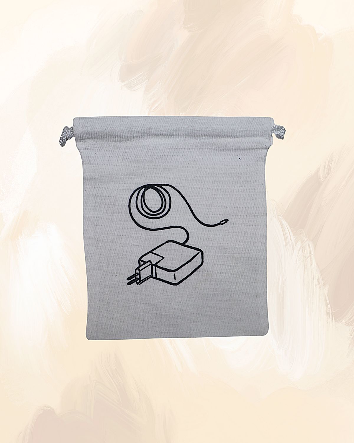 Canvas Drawstring Mobile Accessories Utility Bag