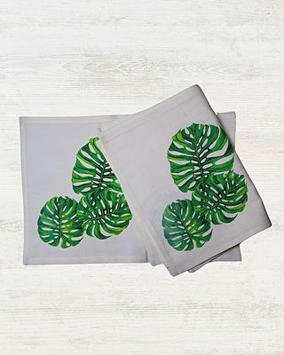 Monstera Leaves Canvas Placemat