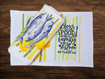 Botanical Print Canvas Placemat