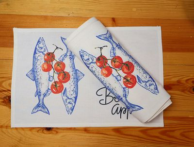 Botanical Print Canvas Placemat