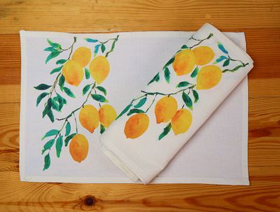 Zesty Lemon Canvas Placemat